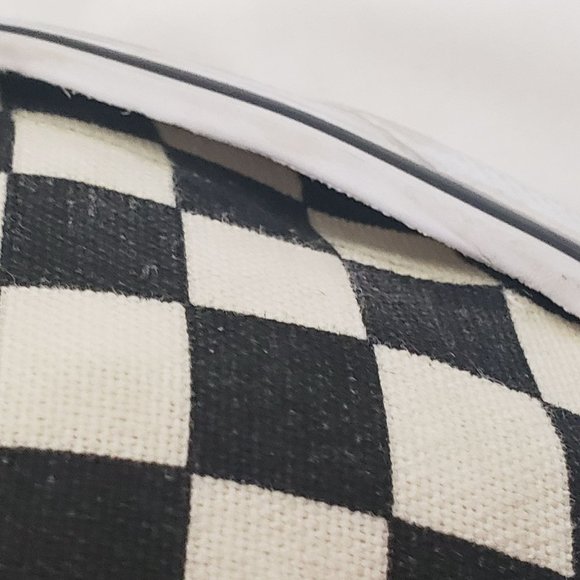 Vans Slip On Black White Checkerboard Unglued Around Edges M 5 W 6.5 - Picture 5 of 9